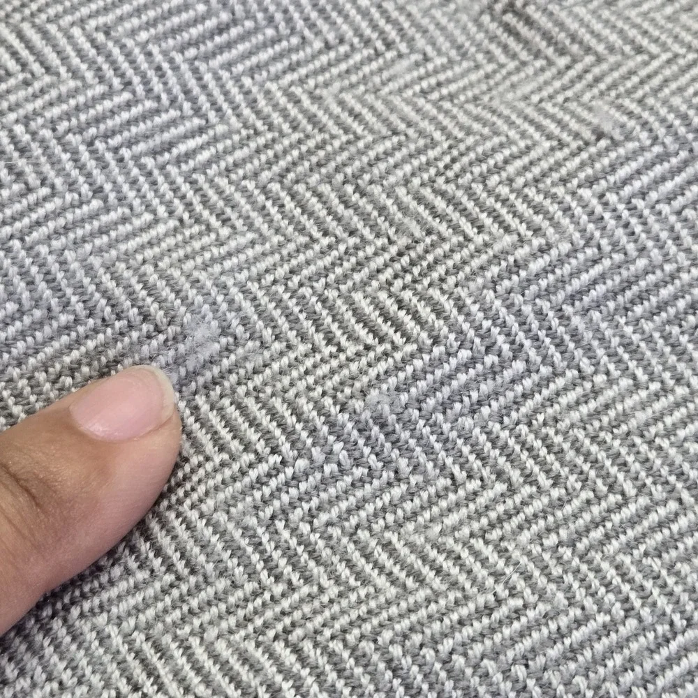 Lululemon Women Scarf O/S Gray Throw Wrap Herringbone Fringe Wool READ